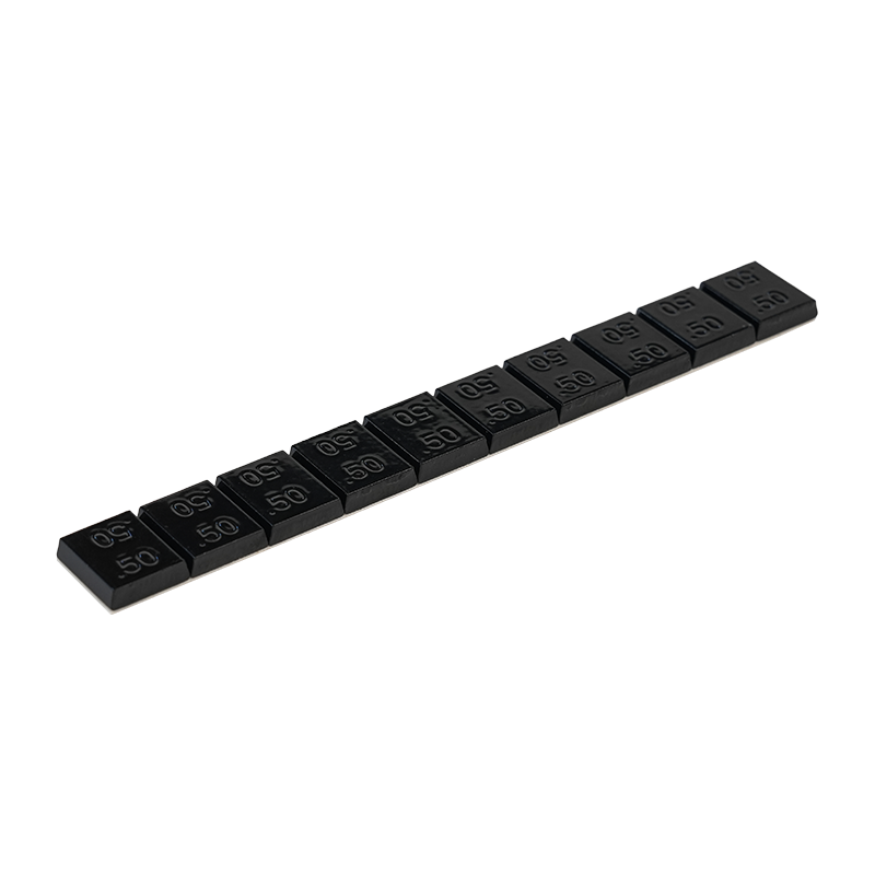 Pesos de rueda adhesivos de acero con revestimiento negro trapezoidales 364-B de 1/2 oz*10