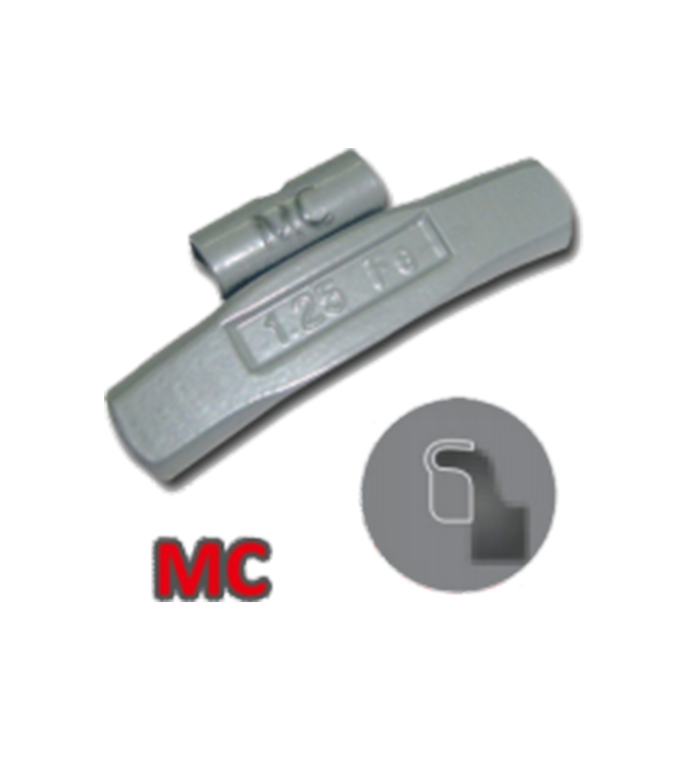 Peso de la rueda con clip de acero de perfil MC para ruedas de acero
